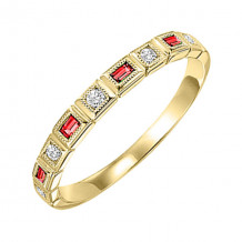 Gems One 10Kt Yellow Gold Diamond (1/10Ctw) & Ruby (1/8 Ctw) Ring - FR1032-1YD