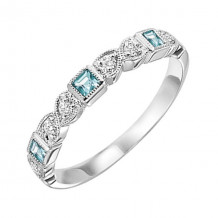 Gems One 10Kt White Gold Diamond (1/10Ctw) & Aquamarine (1/6 Ctw) Ring - FR1262-1WD