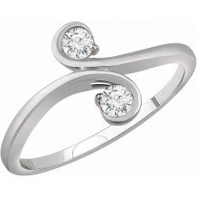 14K White 1/5 CTW Diamond Two-Stone Ring - 65269860002P
