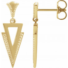 14K Yellow Geometric Dangle Earrings - 8715060001P