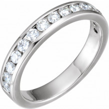 14K White 1/2 CTW Diamond Band for 6.5 mm Round Engagement Ring - 67708102P