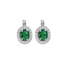 Gems One 14Kt White Gold Diamond (1/4Ctw) & Emerald (7/8 Ctw) Earring - RPT710E-4WCE