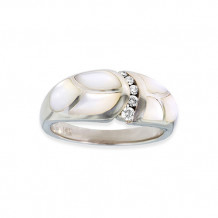 Kabana 14k White Gold Mother of Pearl Inlay Ring