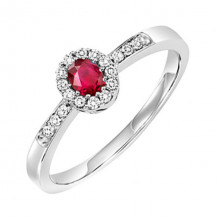 Gems One 14Kt White Gold Diamond (1/6Ctw) & Ruby (1/5 Ctw) Ring - RPT2002R-4WCR