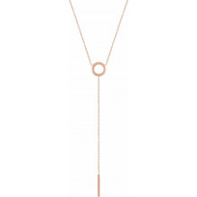 14K Rose Circle & Bar Y 16-18 Necklace - 5172160002P