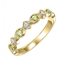 Gems One 10Kt Yellow Gold Diamond (1/20Ctw) & Peridot (1/6 Ctw) Ring - FR1215-1YD