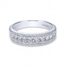 Gabriel & Co. 14k White Gold Contemporary Diamond Wedding Band - WB3952W44JJ
