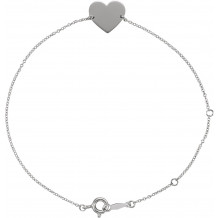 14K White Heart 7-8 Bracelet - BRC7821000P