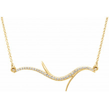 14K Yellow 1/8 CTW Diamond Freeform Bar 18 Necklace - 862926001P