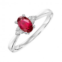 Gems One 10Kt White Gold Diamond (1/20Ctw) & Ruby (1/2 Ctw) Ring - FR4025-1WDR