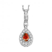 Gems One 14Kt White Gold Diamond (1/10Ctw) & Ruby (1/6 Ctw) Pendant - FP4015-4WCR