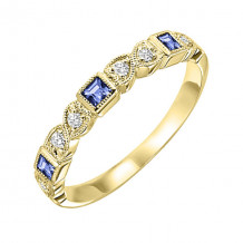 Gems One 10Kt Yellow Gold Diamond (1/12Ctw) & Sapphire (1/5 Ctw) Ring - FR1029-1YD