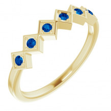 14K Yellow Blue Sapphire Stackable Ring - 71888602P