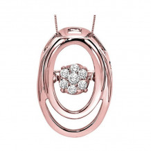 Gems One Silver (SLV 995) Diamond Rhythm Of Love Neckwear Pendant  - 1/10 ctw - ROL1078-SSPD