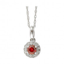 Gems One 10Kt White Gold Diamond (1/12Ctw) & Ruby (1/5 Ctw) Pendant - PD35151-1WDR