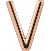 14K Rose Single Initial V Earring - 86800229P