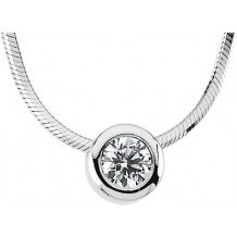 14K White 1/4 CTW Diamond Solitaire 18 Necklace - 61139209640P