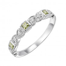 Gems One 14Kt White Gold Diamond (1/10Ctw) & Peridot (1/6 Ctw) Ring - FR1233-4WD