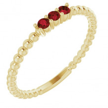 14K Yellow Mozambique Garnet Beaded Ring - 123113606P