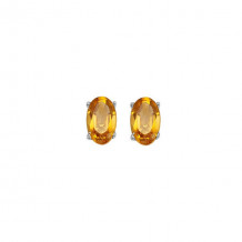 Gems One 14Kt White Gold Citrine (1 Ctw) Earring - ECO64-4W
