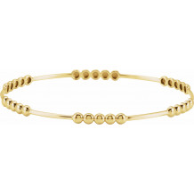 14K Yellow 3.66 mm Beaded Bangle 7 Bracelet - BRC884100P