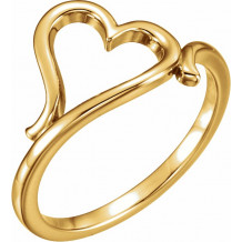14K Yellow Heart Ring - 51573102P