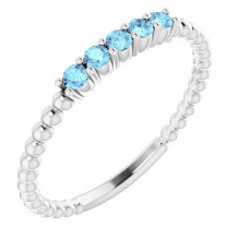 14K White Aquamarine Stackable Ring - 71927600P