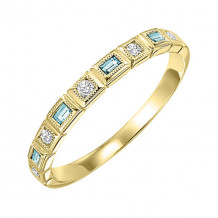 Gems One 10Kt Yellow Gold Diamond (1/12Ctw) & Aquamarine (1/8 Ctw) Ring - FR1260-1YD