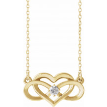 14K Yellow 1/10 CTW Diamond Infinity-Inspired Heart 16-18 Necklace - 86677601P