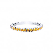 Gabriel & Co. 14k White Gold Citrine Stackable Ring