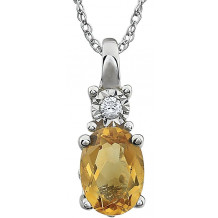 14K White Citrine & .02 CTW Diamond 18 Necklace - 651534102P