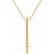 14K Yellow .015 CT Diamond Bar 16-18 Necklace - 65221960000P