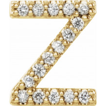 14K Yellow .06 CTW Diamond Single Initial Z Earring - 867976131P