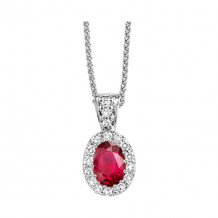 Gems One 14Kt White Gold Diamond (1/10Ctw) & Ruby (1/2 Ctw) Pendant - HDP438-4WCR