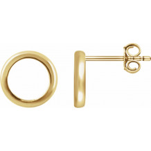 14K Yellow Circle Earrings - 651817100P