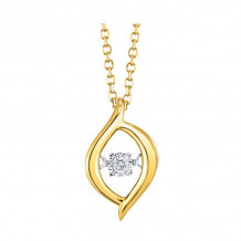 Gems One 10KT Yellow Gold & Diamond Rhythm Of Love Neckwear Pendant  - 1/10 ctw - ROL1227-1YC