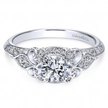 Gabriel & Co. 14k White Gold Victorian Vintage Engagement Ring - ER11865R0W44JJ
