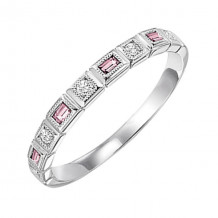 Gems One 14Kt White Gold Diamond (1/12Ctw) & Pink Tourmaline (1/8 Ctw) Ring - FR1223-4WD