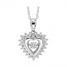 Gems One Silver (SLV 995) Diamond Rhythm Of Love Neckwear Pendant  - 1/4 ctw - ROL1195-SSWD