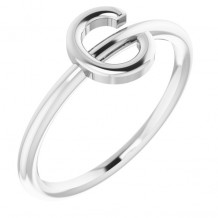 14K White Initial C Ring - 51895113P