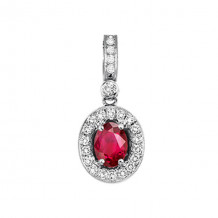 Gems One 14Kt White Gold Diamond (1/8Ctw) & Ruby (5/8 Ctw) Pendant - RPT710P-4WCR