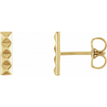 14K Yellow Pyramid Bar Earrings - 86535601P