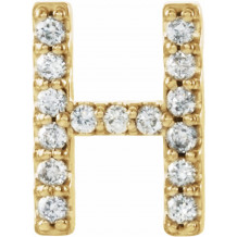 14K Yellow .06 CTW Diamond Single Initial H Earring - 867976036P