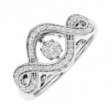 Gems One 10KT White Gold & Diamond Rhythm Of Love Fashion Ring  - 1/4 ctw - ROL1182-1WC