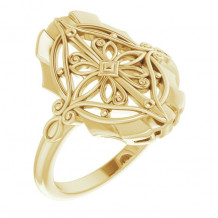 14K Yellow Vintage-Inspired Ring - 52056102P