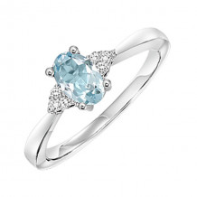 Gems One 10Kt White Gold Diamond (1/20Ctw) & Aquamarine (3/8 Ctw) Ring - FR4021-1WDA