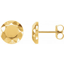 14K Yellow Faceted Design Circle Earrings - 862396006P