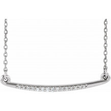 Platinum .05 CTW Diamond Curved Bar 16-18 Necklace - 86681603P