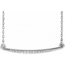 Platinum .05 CTW Diamond Curved Bar 16-18 Necklace - 86681603P