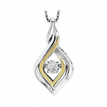 Gems One Silver (SLV 995) Diamond Rhythm Of Love Neckwear Pendant  - 1/10 ctw - ROL1235-SSWPD